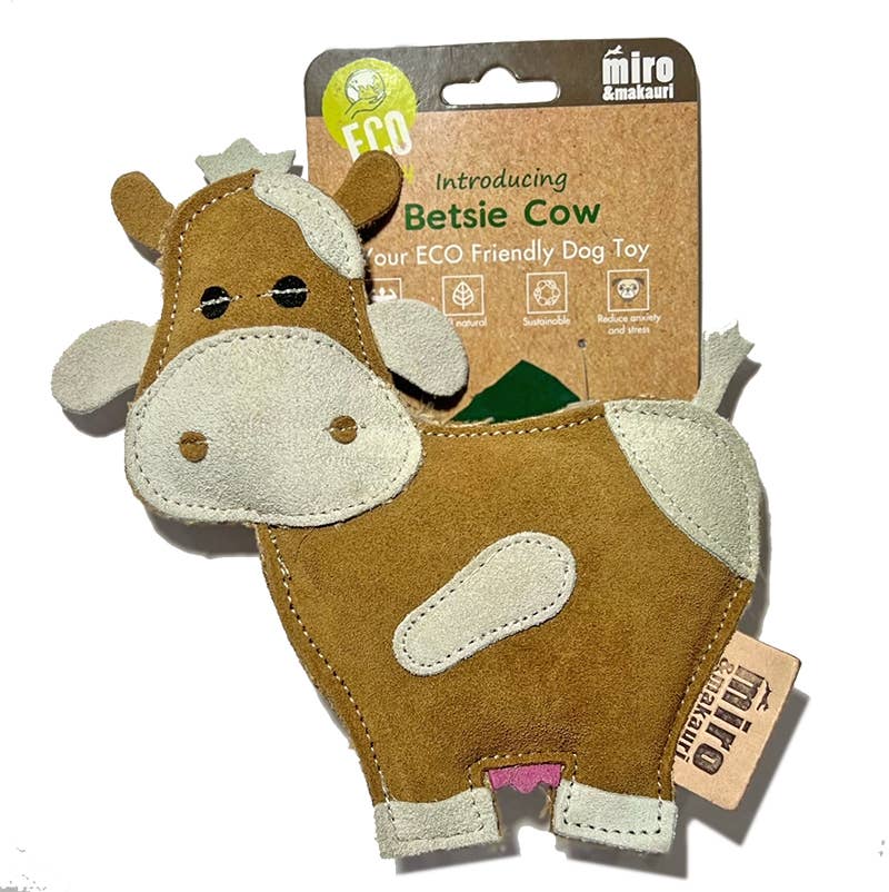 Miro & Makauri Betsie Cow - Eco Leather Dog Toy