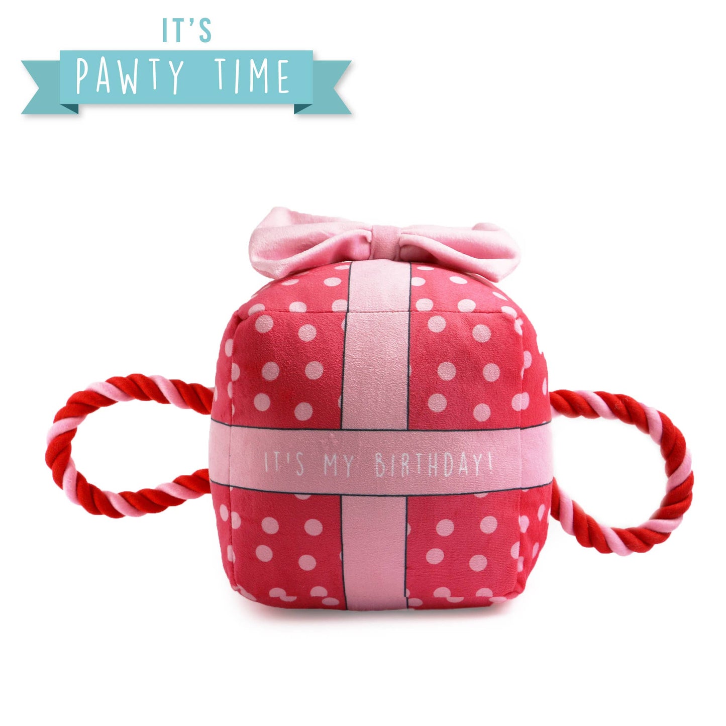 Ancol large pink birthday present dog toy