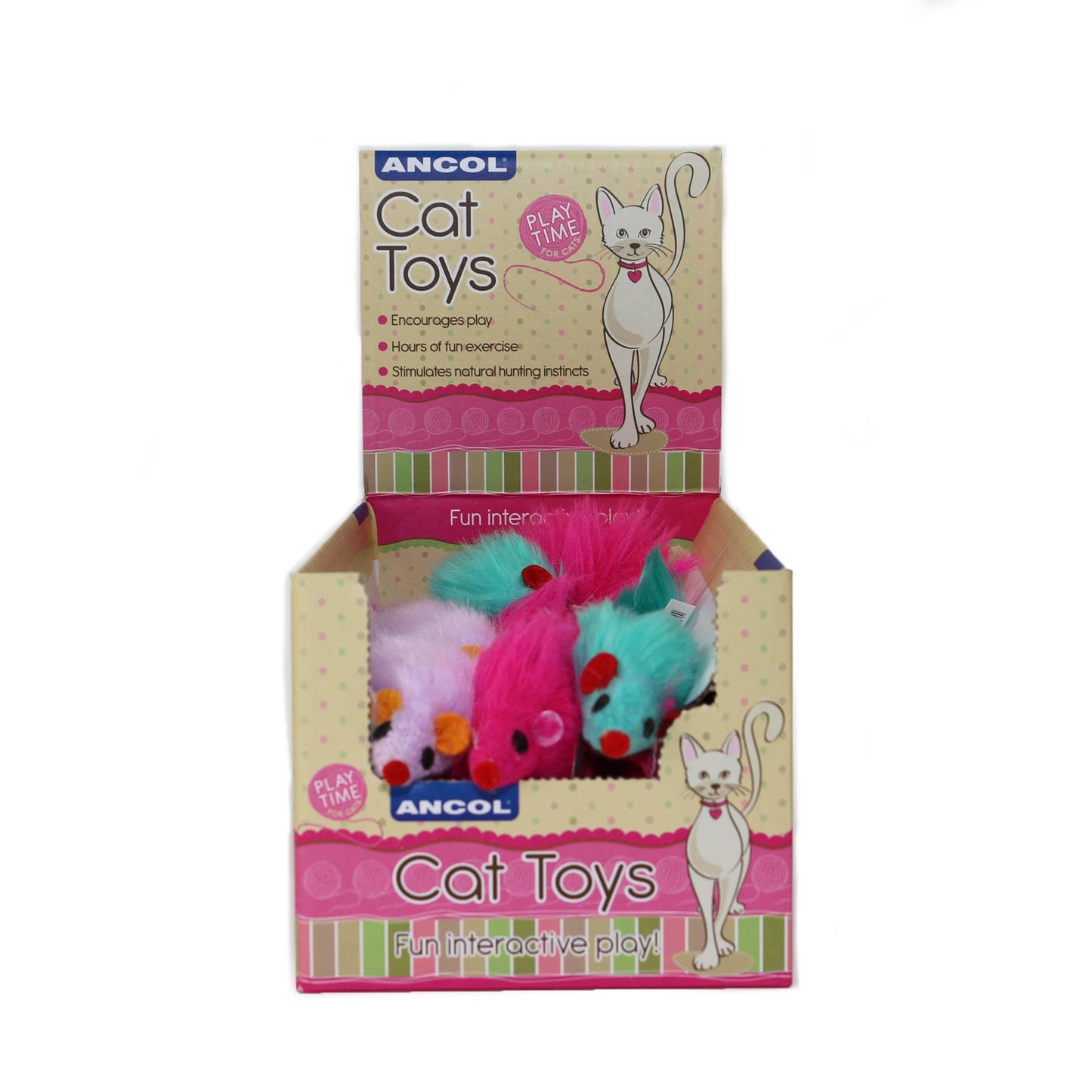 Ancol furry mouse cat toy with catnip