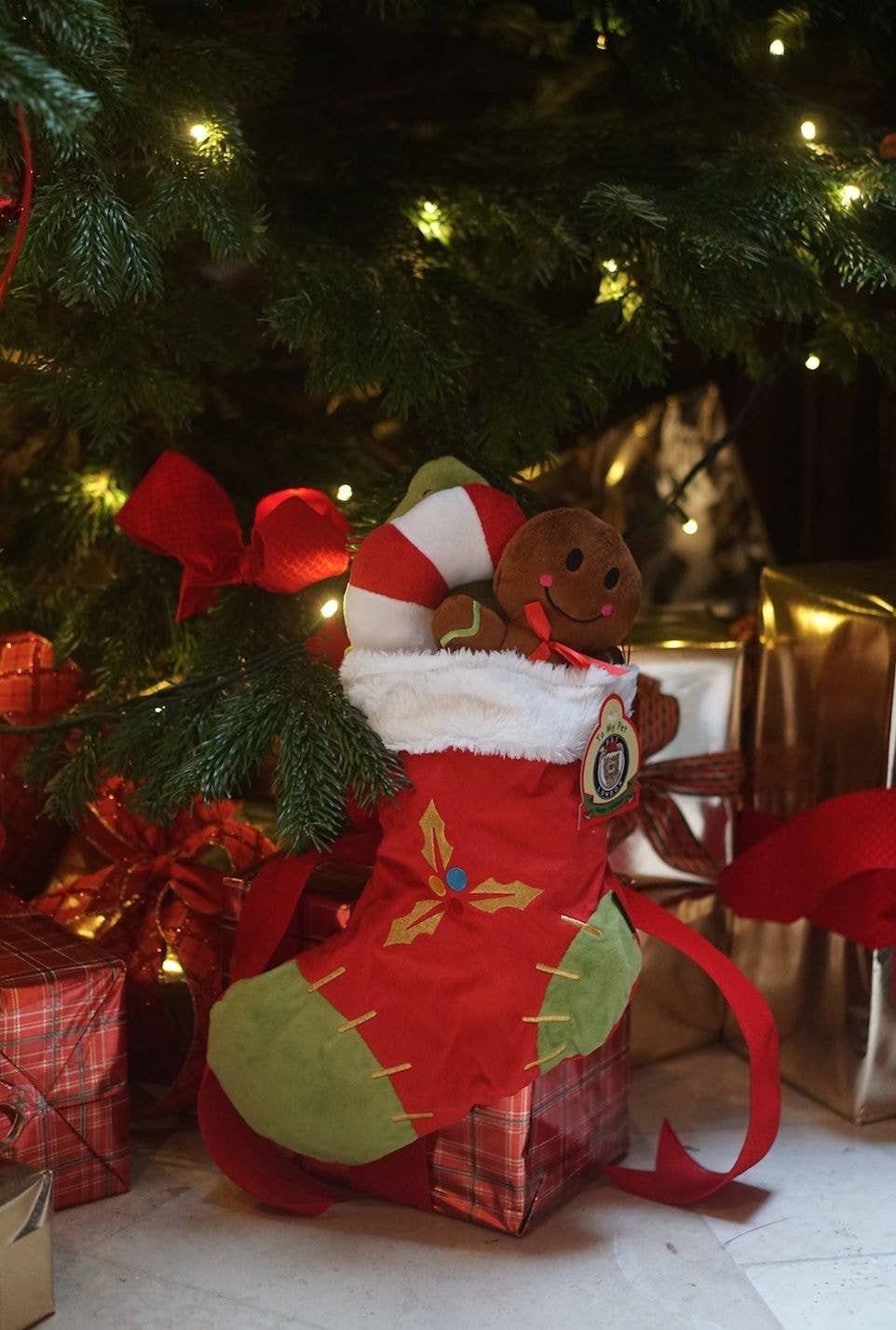 Pet London Christmas Crinkle Dog Stocking 4-Piece Gift Set