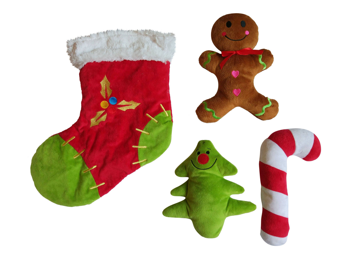 Pet London Christmas Crinkle Dog Stocking 4-Piece Gift Set