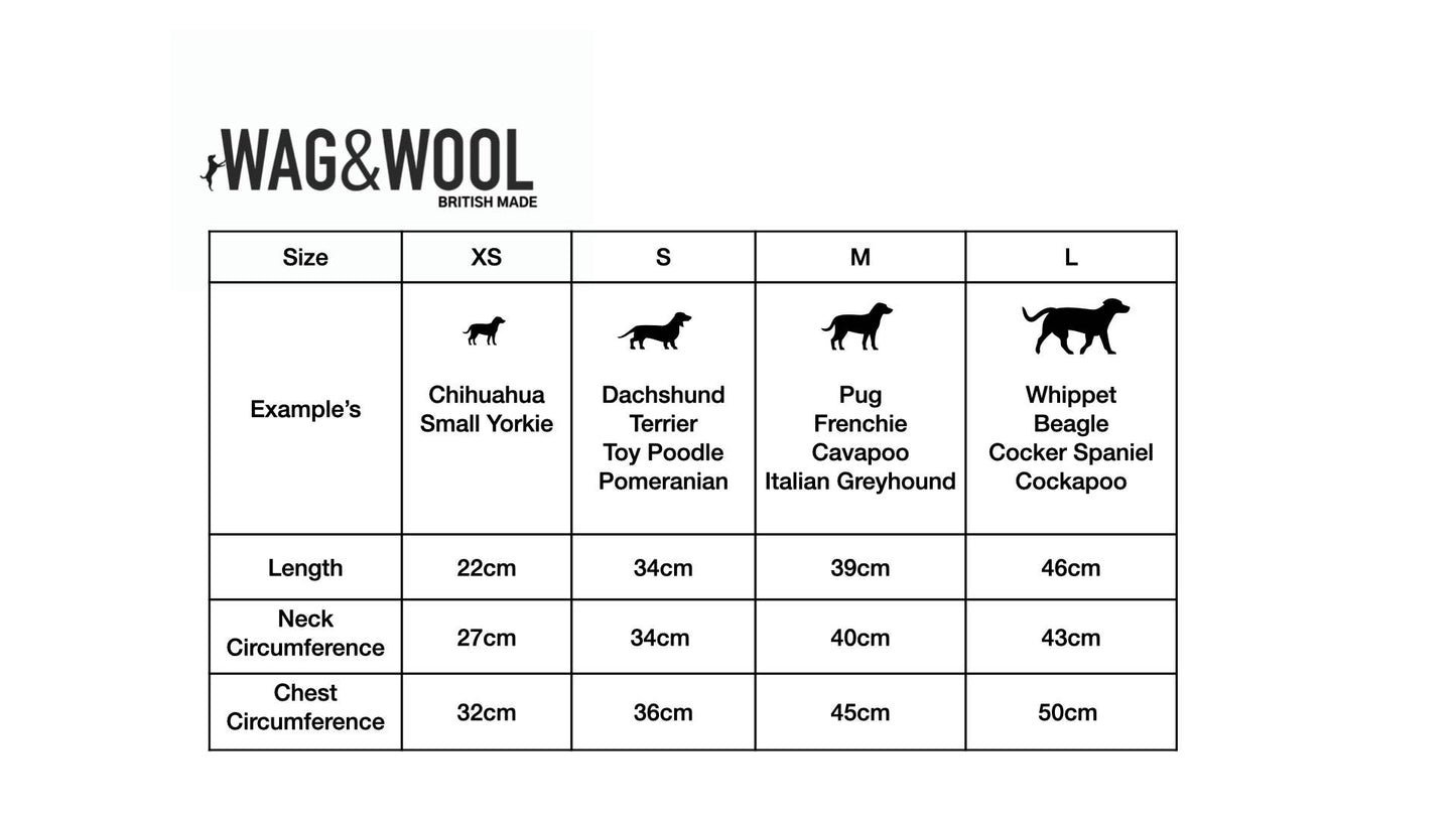 Wag & Wool Paddy Dog Jumper- 100% Hinchcliffe lambswool Made in Britain