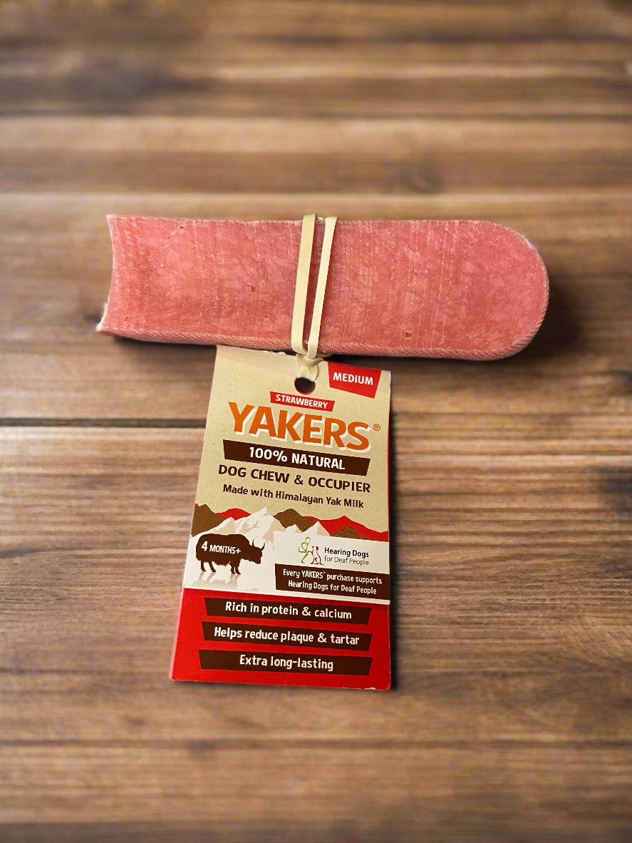 Yakers strawberry dog chew