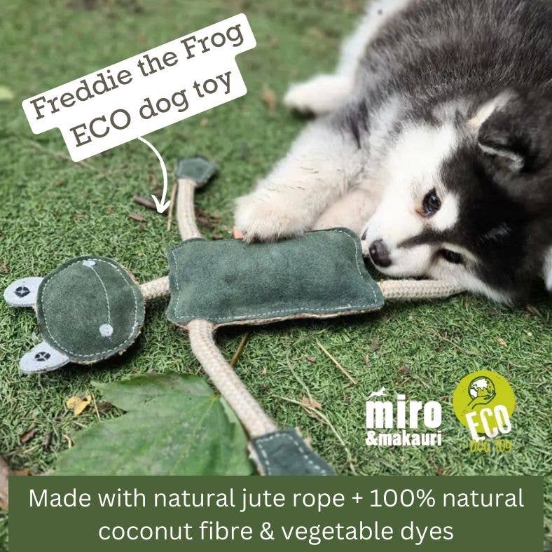 Miro & Makauri Freddie The Frog- Eco Leather Dog Toy
