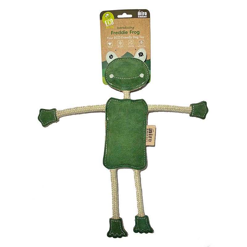 Miro & Makauri Freddie The Frog- Eco Leather Dog Toy
