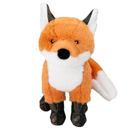 Plush fox toy on a white background