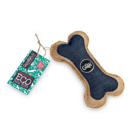 Green and Wilds Boney Den M Denim Eco Toy Bone