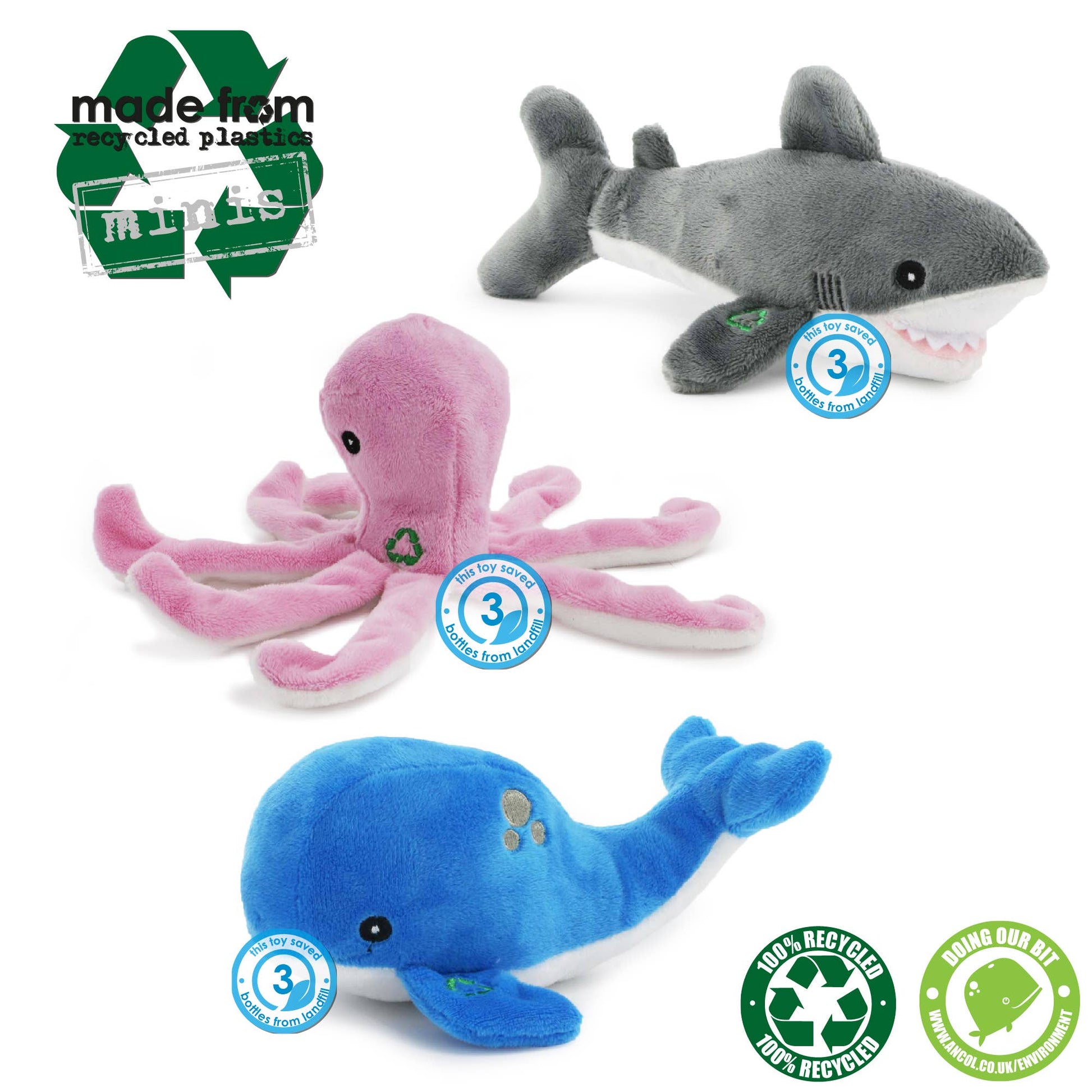 ancol made from mini eco friendly dog toys range