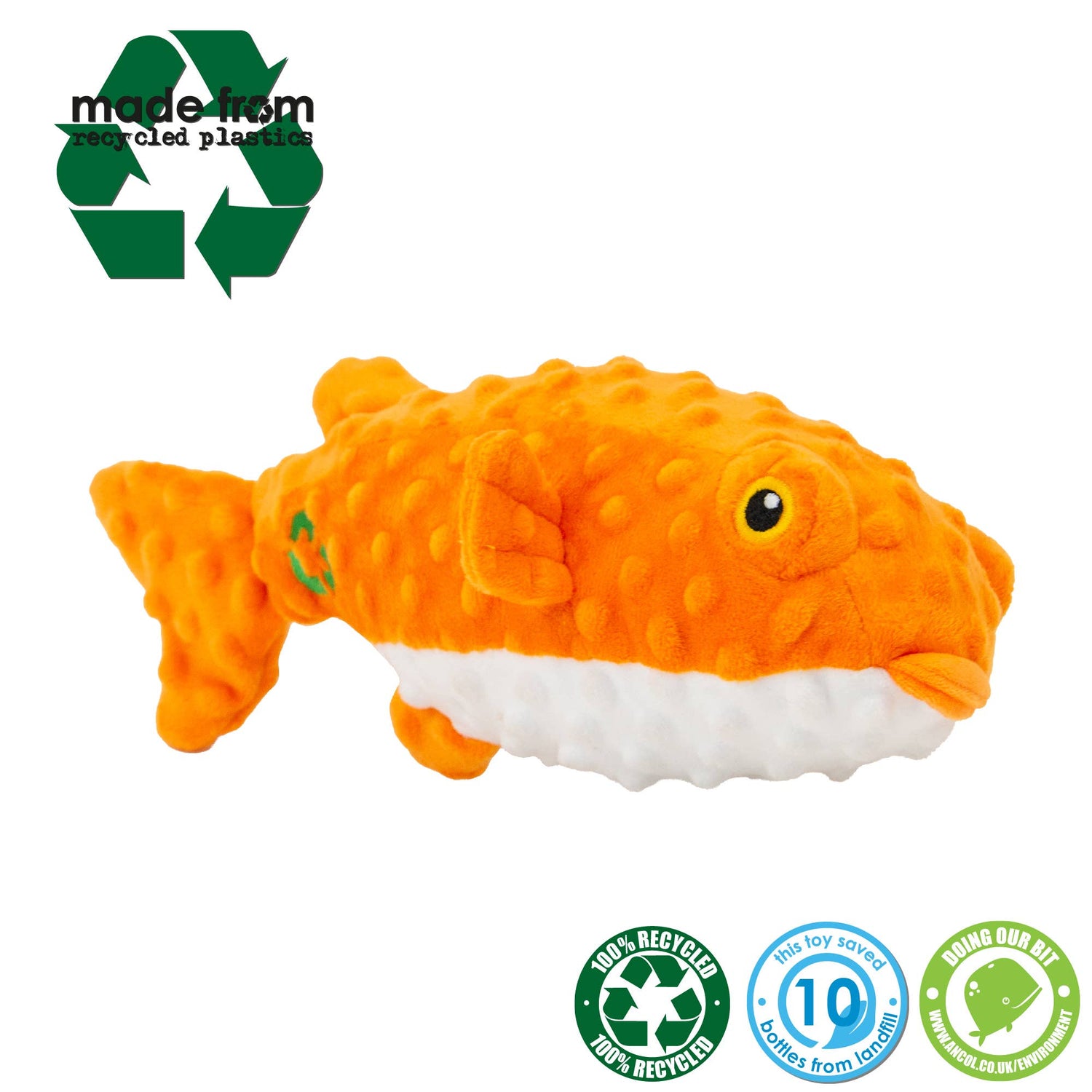 Ancol Made From Puffer Fish eco froiendly dog toy