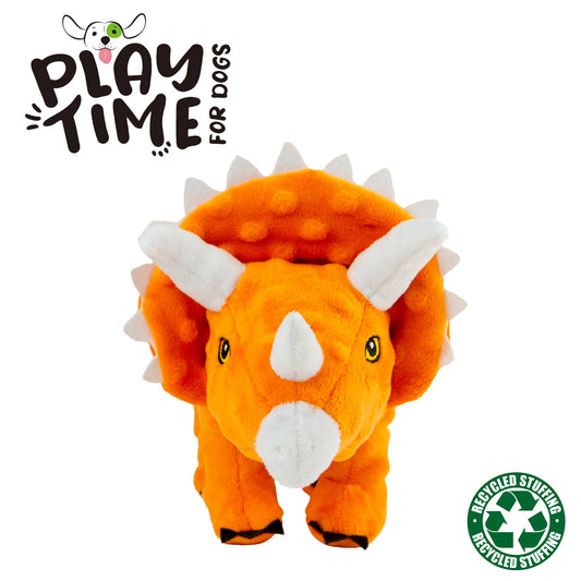 Ancol Dog Toy Triceratops Orange