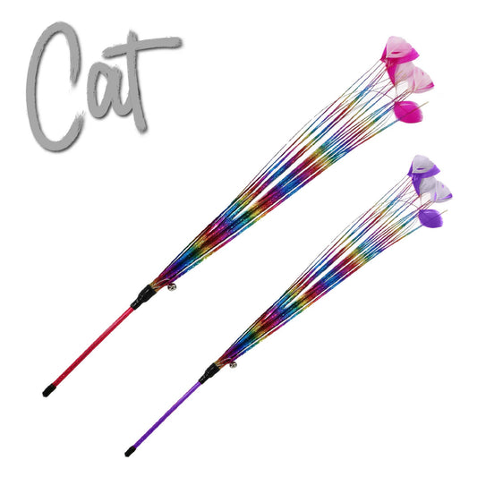 Ancol Rainbow Feather Cat Dangler Toy