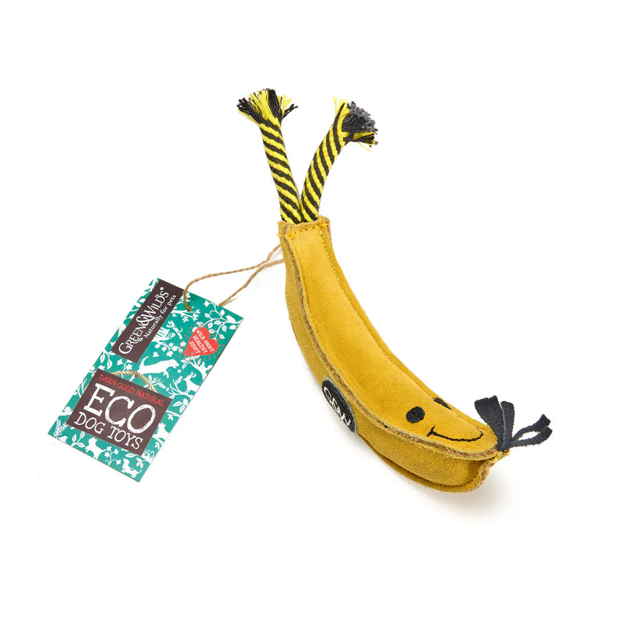 Green and Wilds Barry the Banana Eco Friendly Dog Toy