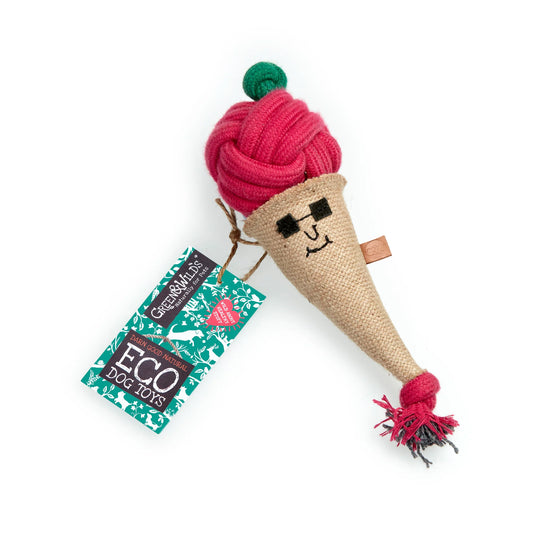 Connie the Cornet Ice Cream Eco Friendly Dog Toy Green and Wilds
