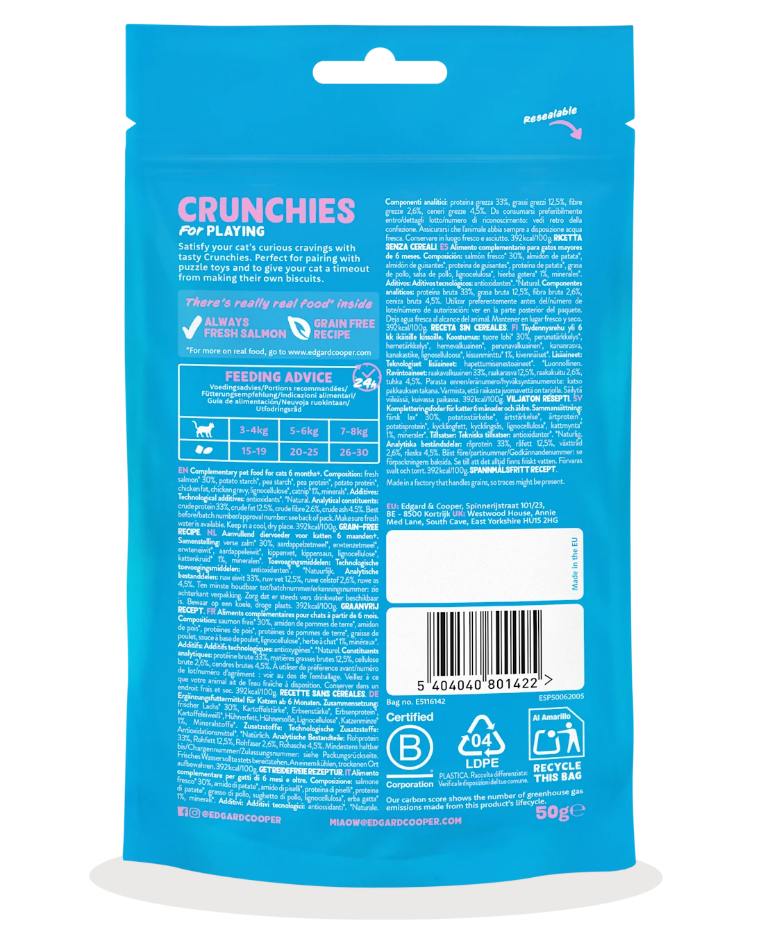 Edgard and cooper salmon crunchies cat treat