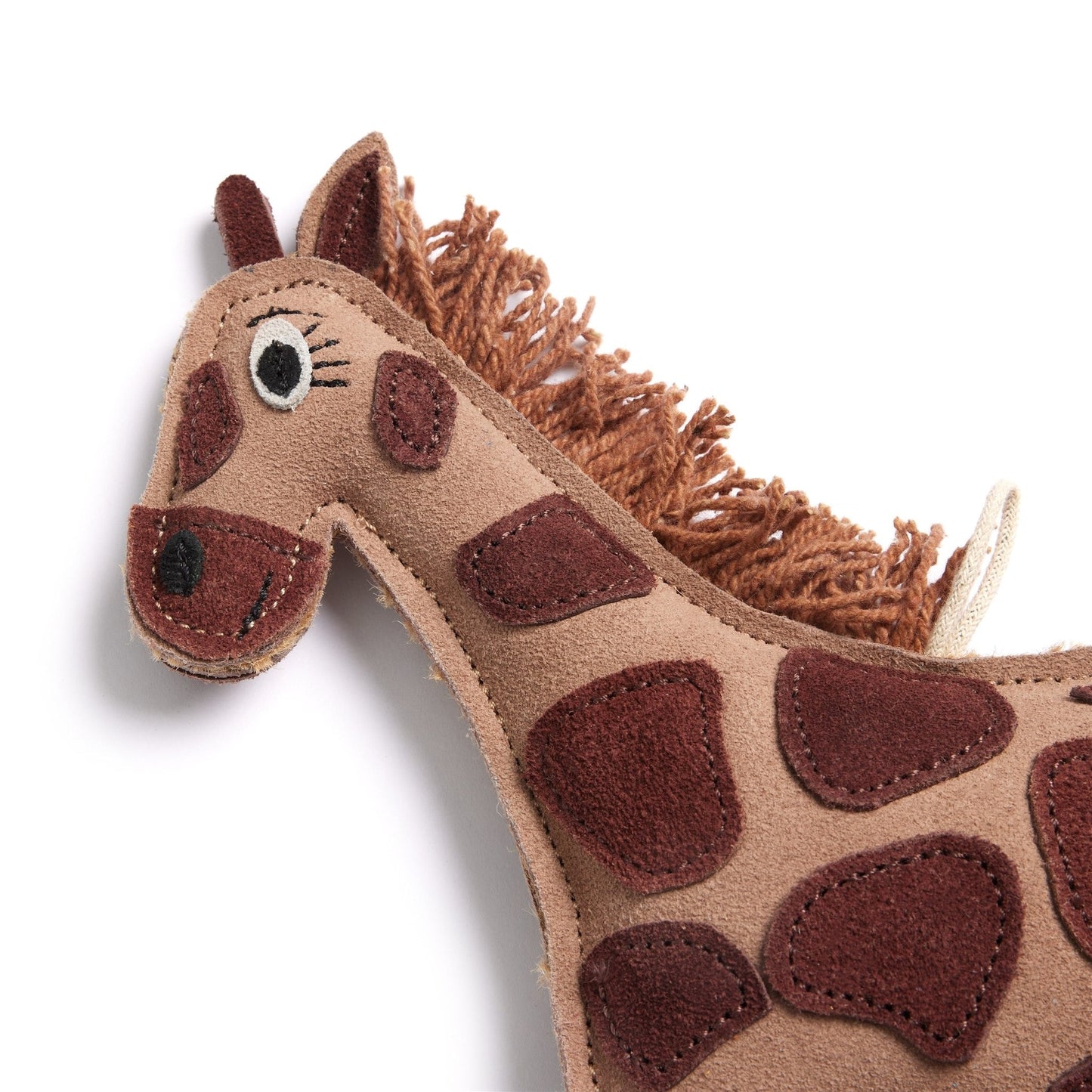 close up of gerald the giraffe eco friendly dog toy