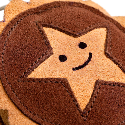 close up of merry the mince pie eco dog toy