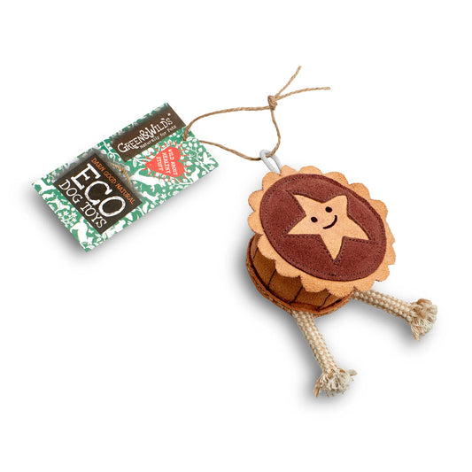 Dog toy with a star design and packaging labeled 'ECO Dog Toys' on a white background