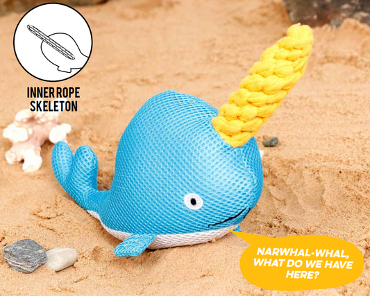 Ministry of Pets Nancy the Narwhal dog toy