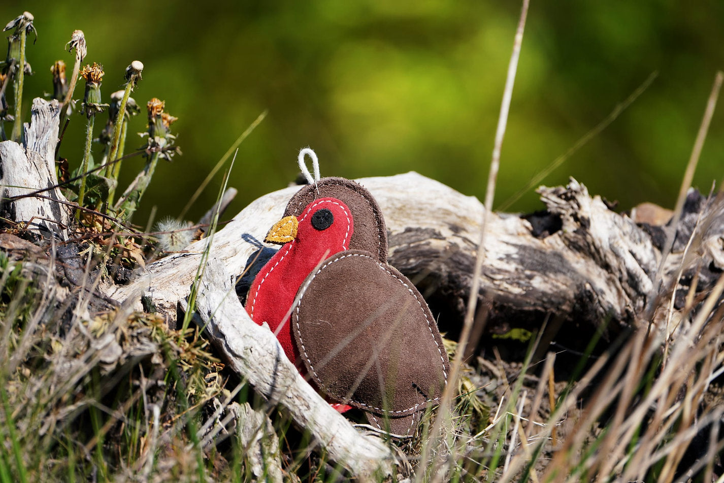 Suede robin eco friendly dog toy