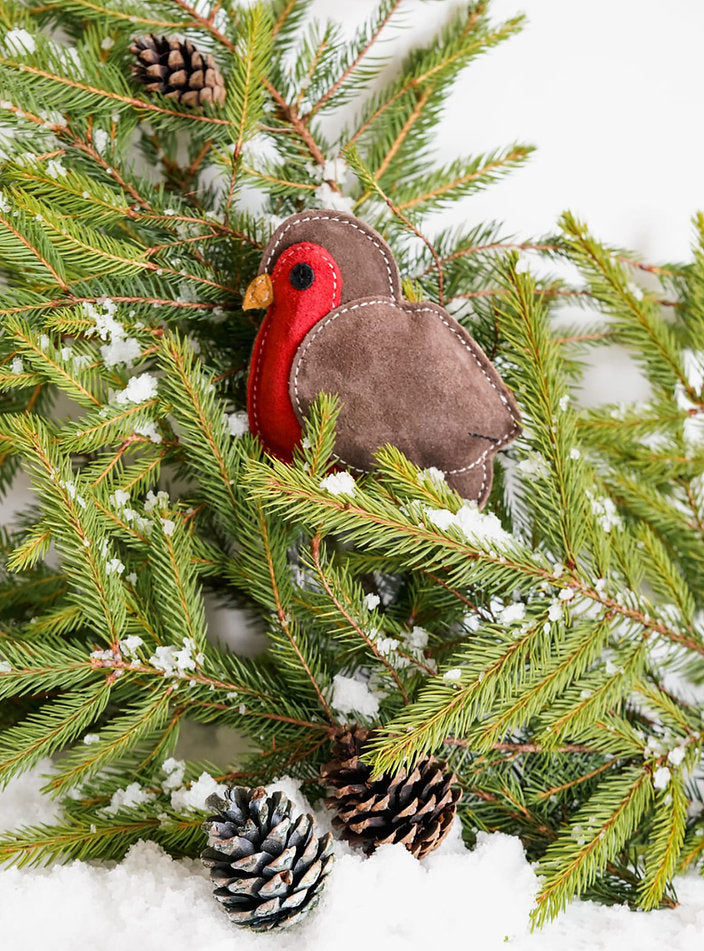 Suede robin eco friendly dog toy