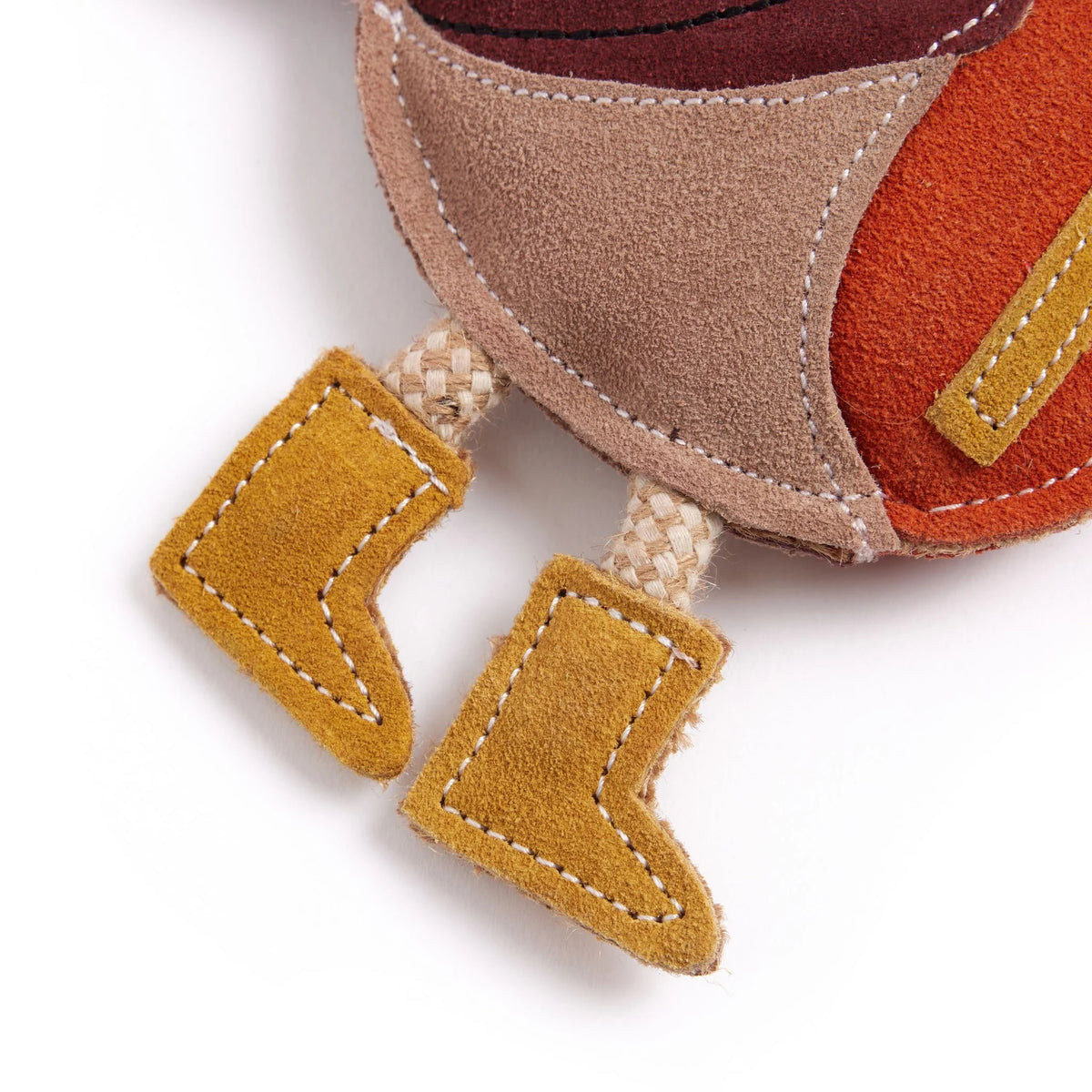close up of festive robin eco dog toy
