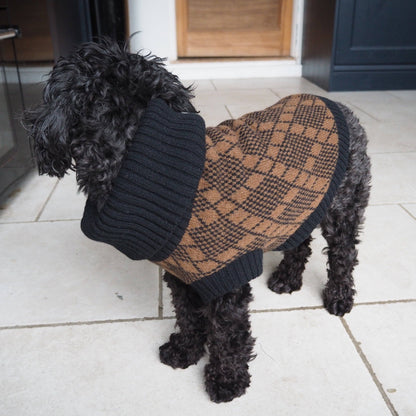 Wag & Wool Lucy Dog Jumper in Black & Brown
