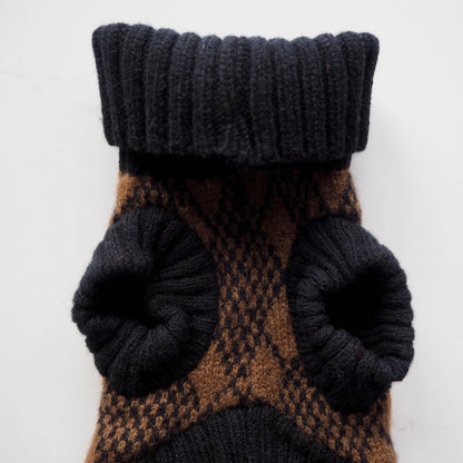 Wag & Wool Lucy Dog Jumper in Black & Brown