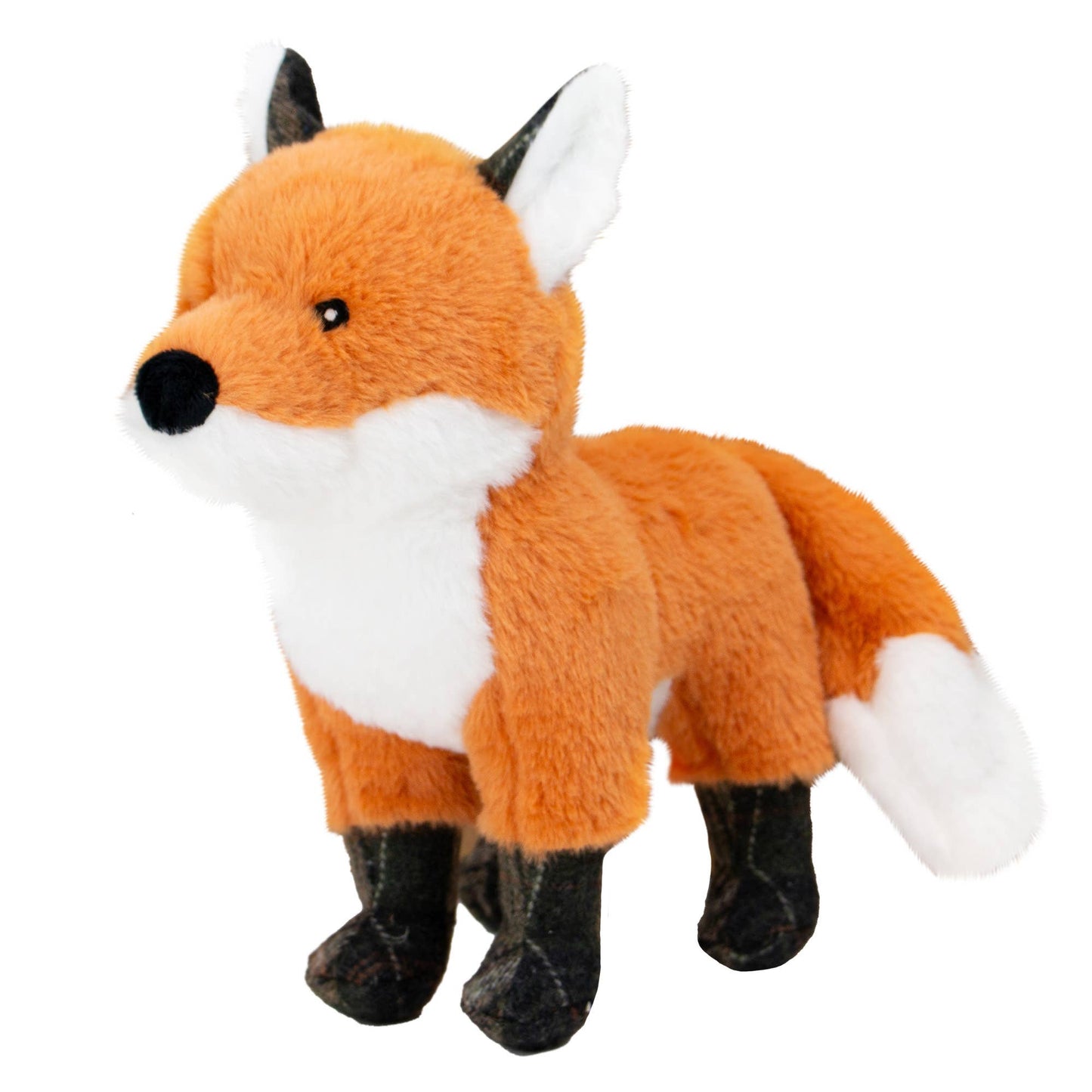 Plush fox toy on a white background