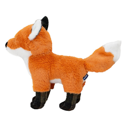 Plush fox toy on a white background